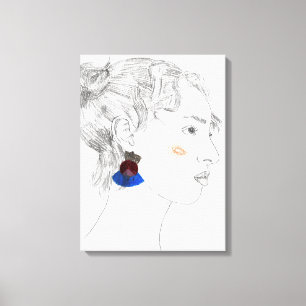 Glance Sketch - Portrait Canvas Print