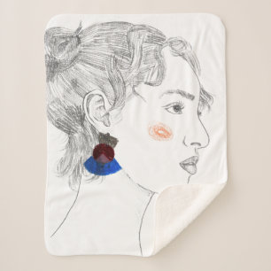 Glance Sketch - Portrait Sherpa Blanket
