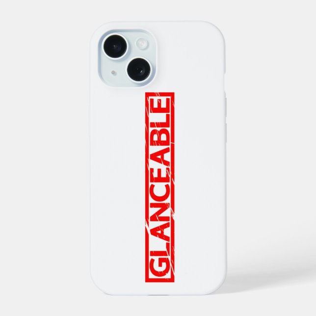 Glanceable Stamp iPhone 15 Case (Back)
