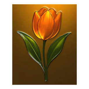 Glänzende Eleganz der Orangefarbenen Tulpe Photo Print
