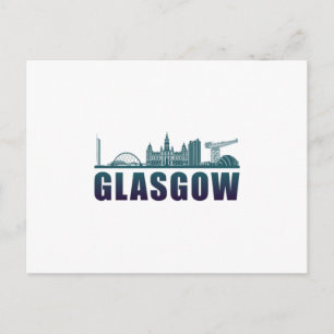 Glasgow City Cityscape Skyline Funny Gift Idea Postcard