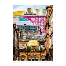 Glasgow city scene poster