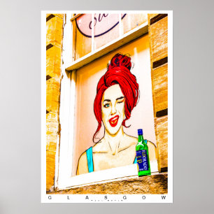 Glasgow city scene poster