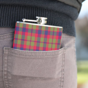 Glasgow City Tartan Plaid Pattern Hip Flask