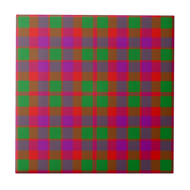 Glasgow Clan Hunting Tartan Plaid Tile (Front)
