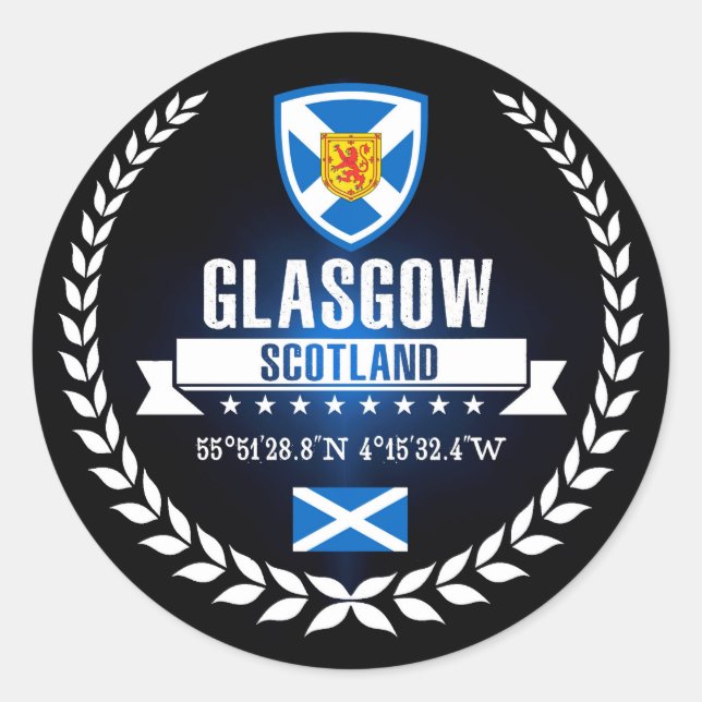 Glasgow Classic Round Sticker (Front)