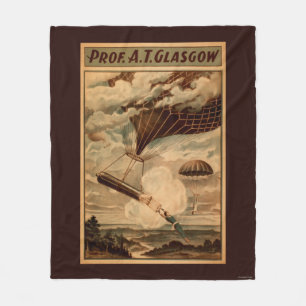 Glasgow Hot Air Balloon Circus Theatre Poster Fleece Blanket