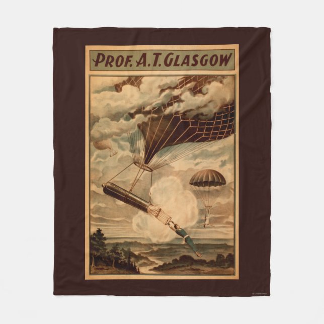 Glasgow Hot Air Balloon Circus Theatre Poster Fleece Blanket (Front)