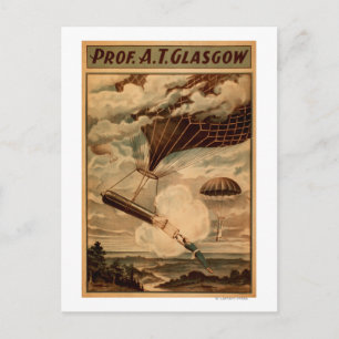 Glasgow Hot Air Balloon Circus Theatre Poster Postcard