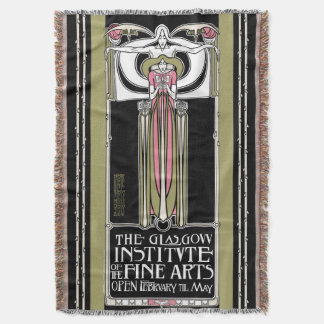 Glasgow Institute of Fine Arts Poster Throw Blanket