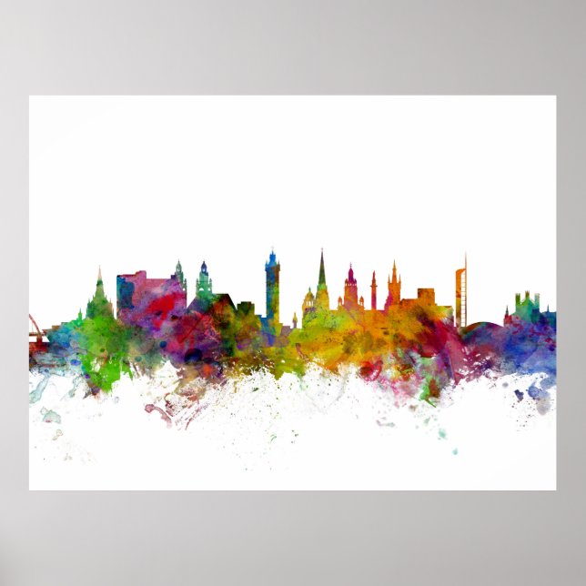 Glasgow Scotland Skyline Poster (Front)