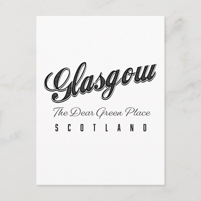 Glasgow Scotland "The Dear Green Place" Postcard (Front)