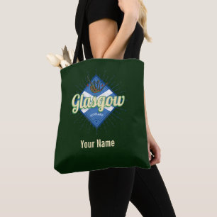 Glasgow UK City Scotland Retro Bagpipes Vintage Tote Bag
