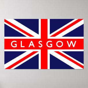 Glasgow UK Flag Poster