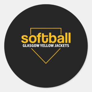 Glasgow Yellow Jackets Softll Home Plate Classic Round Sticker