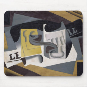 Glass and Newspaper, 1917 (oil on plywood) Mouse Pad