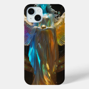 Glass Angel cast in blue and gold iPhone 15 Mini Case