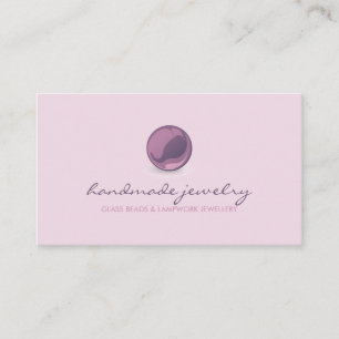 Glass Bead Lampwork Artist Jewellery Purple Business Card