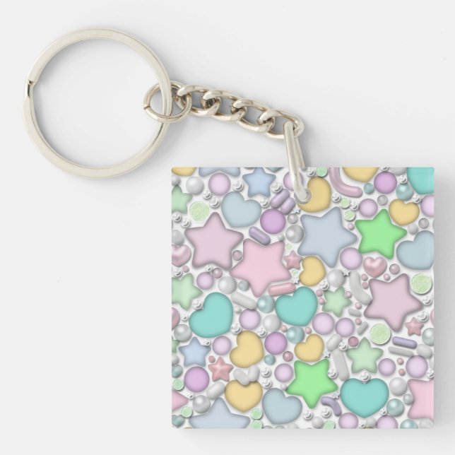 Glass beads, jewellery key ring (Front)