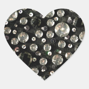 Glass Beads & Sequins Heart Sticker