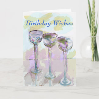 glass, Birthday Wishes Card