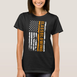 Glass Blower Glassblowing USA US American Flag Des T-Shirt