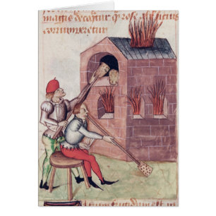 Glass blowers, from 'Tractatus de Herbis'