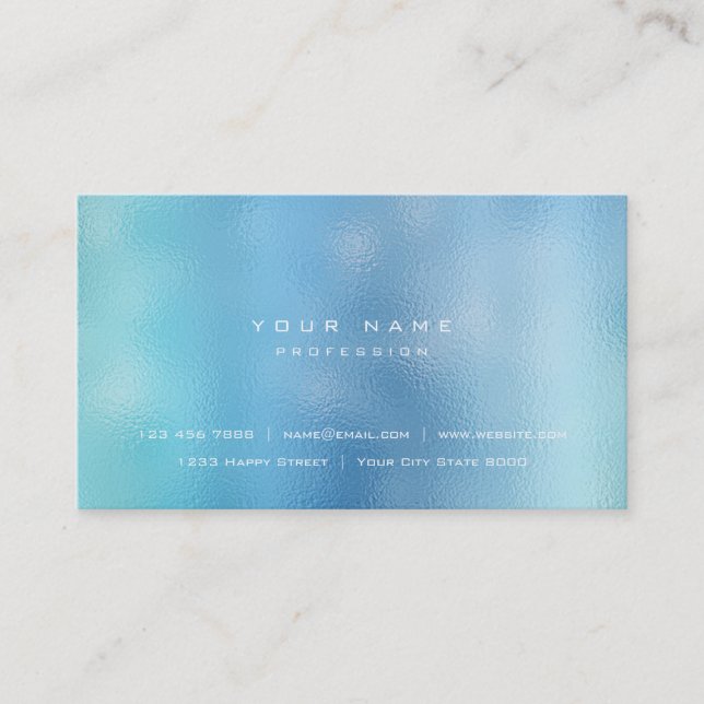Glass Blue Sky Ocean Water Grass Ombre Stylist Vip Business Card (Front)