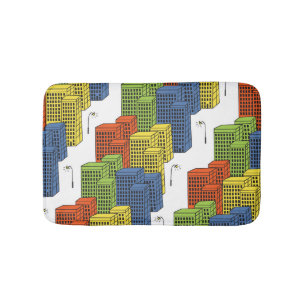 Glass Bottles, Abstract Pattern Design. Bath Mat