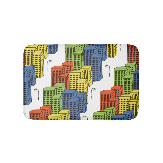 Glass Bottles, Abstract Pattern Design. Bath Mat (Front)