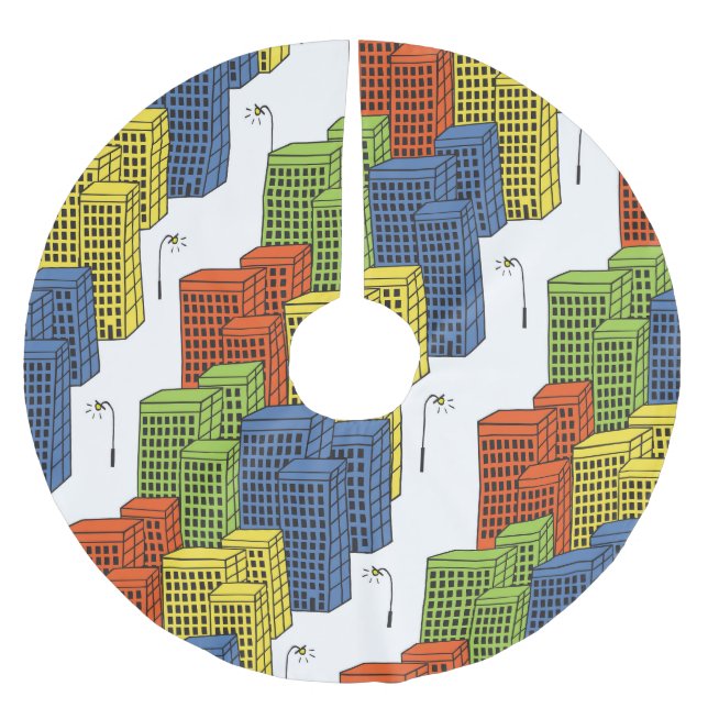 Glass Bottles, Abstract Pattern Design. Brushed Polyester Tree Skirt (Front)