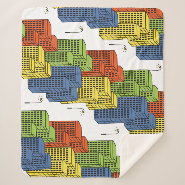 Glass Bottles, Abstract Pattern Design. Sherpa Blanket (Front)