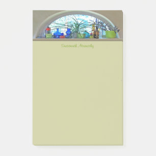 Glass Bottles Plants In Window Watercolor Template Post-it Notes