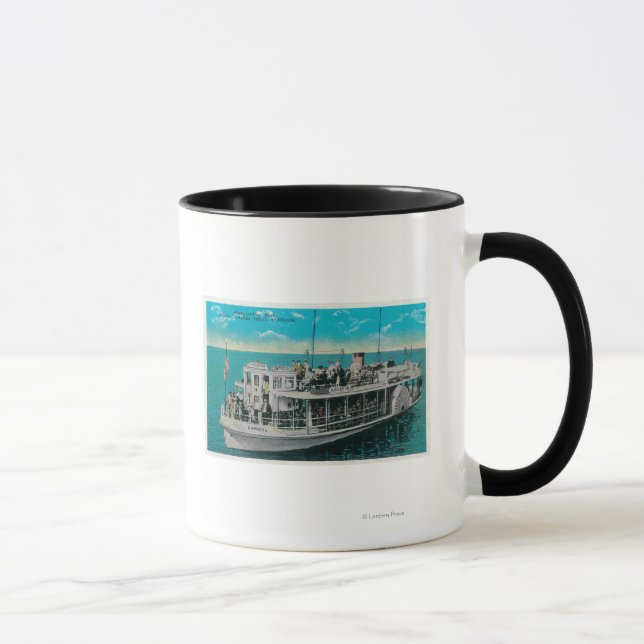 Glass Bottom Boat in Avalon, Catalina Island Mug (Right)