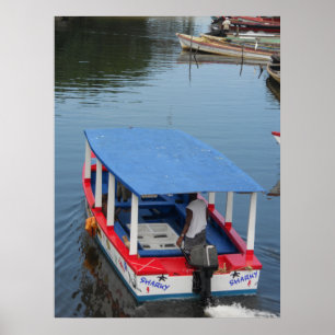 Glass Bottom Boat Negril River Jamaica Canvas Prin Poster