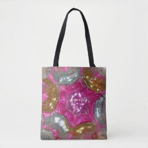 Glass Candy - Pink Gold Silver Picasso - Art Glass Tote Bag