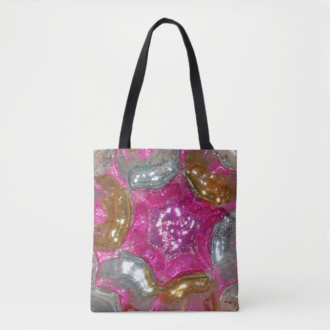 Glass Candy - Pink Gold Silver Picasso - Art Glass Tote Bag (Front)