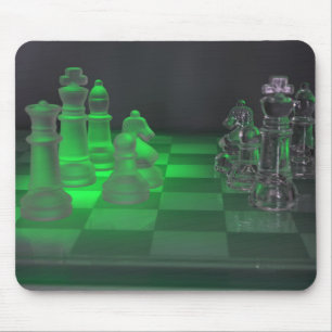 Glass Chess Pieces Mouse Pad