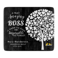 Glass chopping board BOSS RETIREMENT GIFT