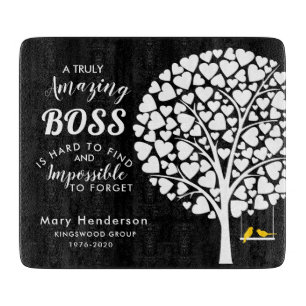 Glass chopping board BOSS RETIREMENT GIFT