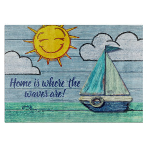 Glass chopping board Driftwood Beach Design