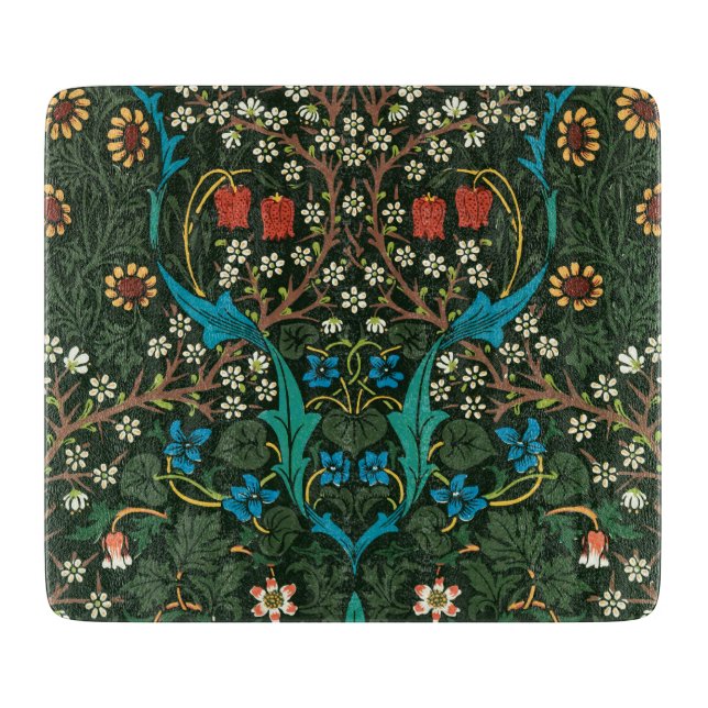 GLASS CHOPPING BOARD : WILLIAM MORRIS (Front)