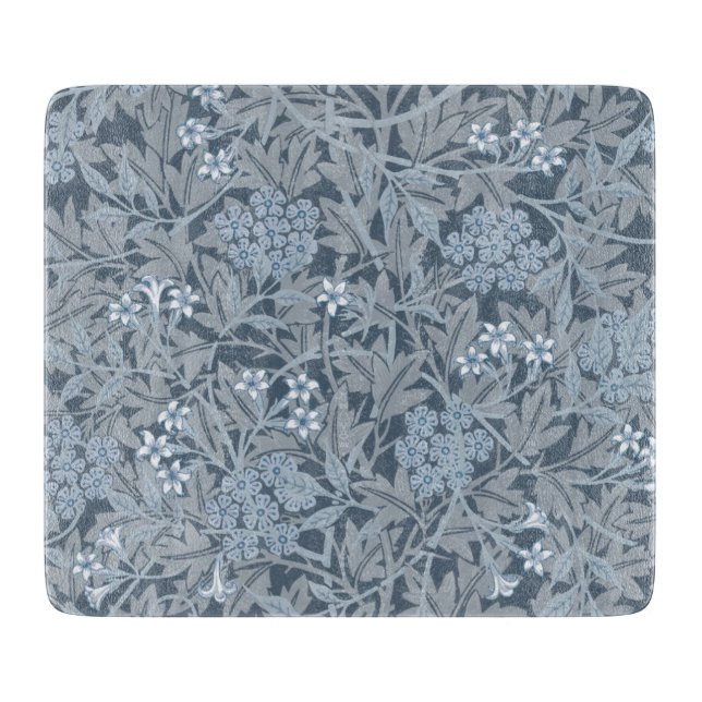 GLASS CHOPPING BOARD : WILLIAM MORRIS : JASMINE (Front)