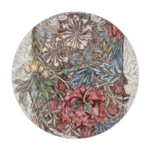 GLASS CHOPPING BOARD : WILLIAM MORRIS : WILD TULIP