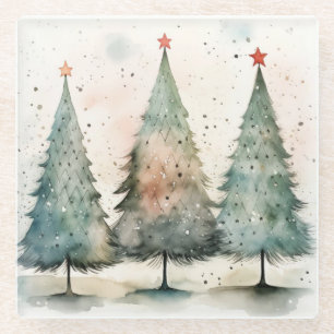 Glass Christmas Coasters, Christmas Tree Coaster, Coaster