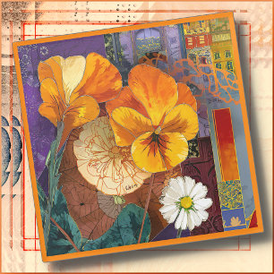 Glass COASTER - Colourful Floral Arrangement