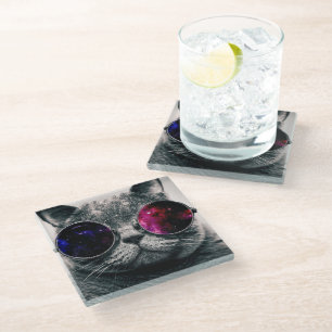 Glass Coaster - Cool Cat