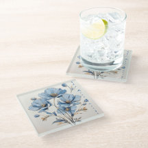 Glass Coaster, Floral Coaster, Wedding Gifts