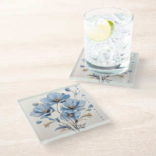 Glass Coaster, Floral Coaster, Wedding Gifts Coaster