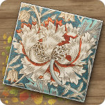 Glass COASTER -Honeysuckle Design -William Morris<br><div class="desc">This colourful image of the vintage Honeysuckle design by 19th century artist William Morris (1834 - 1896) is featured on this Glass Coaster. ►The image cannot be removed. Personalise with custom text, a small image, or a logo if desired. Matching Trivet may be available in a separate listing. ►A set...</div>